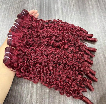 Cherry curly wave bundles